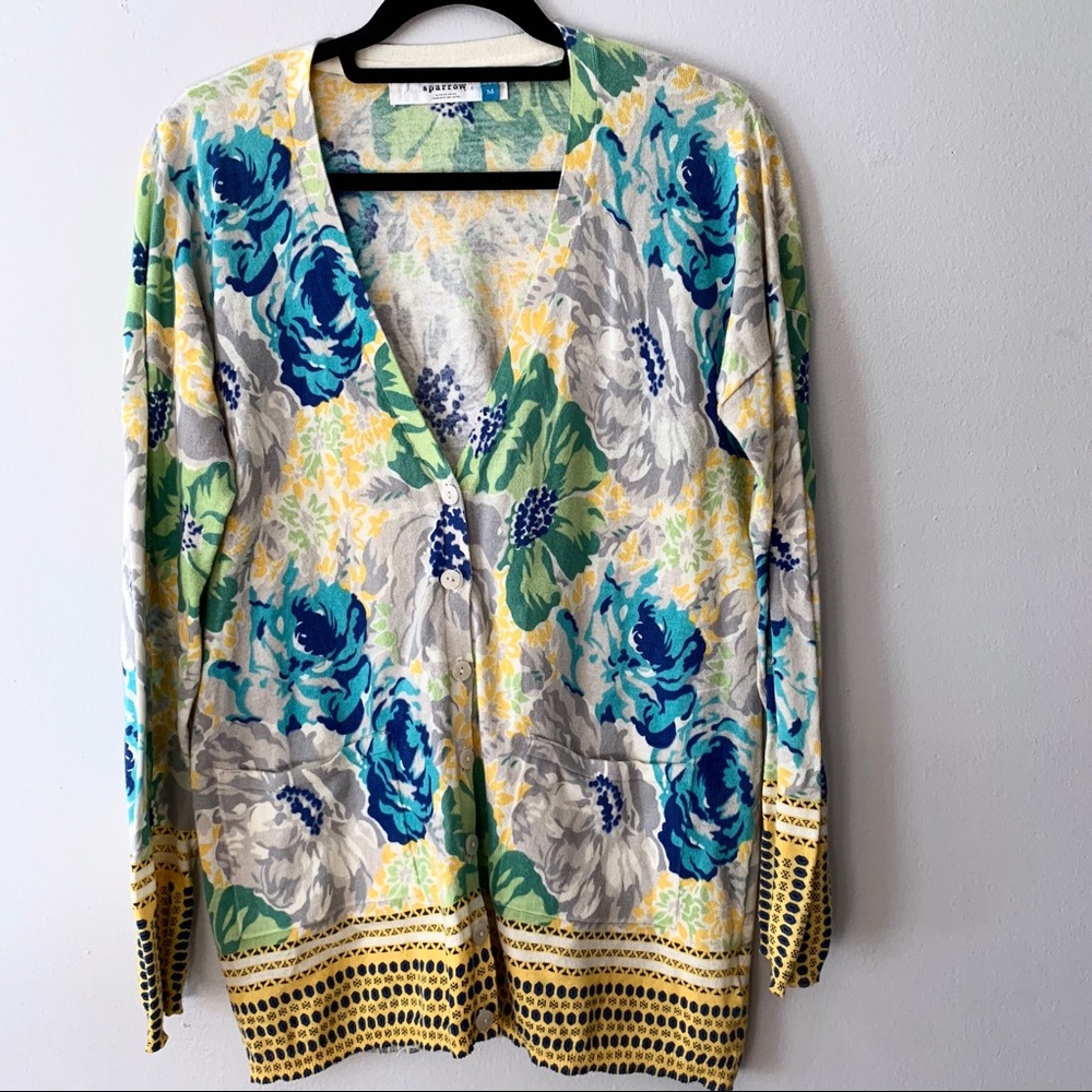 Anthro Sparrow V-Neck Long Button Cardigan